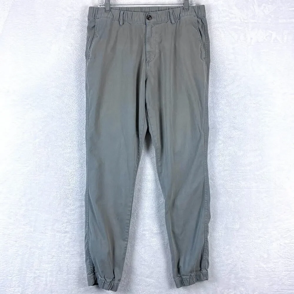 Bear Bottom Pants Mens L Tall Gray Pull On Elastic Waist Chino Preppy Classic